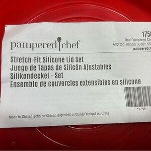 Pampered Chef Red Stretch-Fit Silicone Lid Set